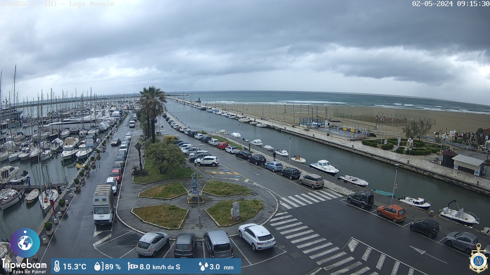 Webcam Viareggio - Porto, darsena e spiaggia